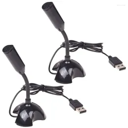 Microphones 2X USB Microphone Web Flexible Noise Canceling Mic For Mac PC Computer Laptop Stand