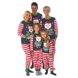 2020 Family Matching Christmas Pajamas Set Father Women Kids Baby Sleepwear Nightwear Xmas Santa Claus Print Pjs Clothes Set LJ2012688