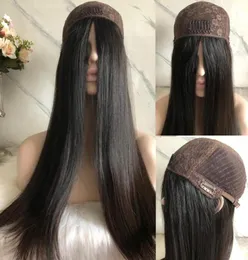 4x4 Silk Top Jewish Wig Black Color 1b Finest European Virgin Human Hair Kosher Wigs Capless Wigs Fast Express Delivery1981904