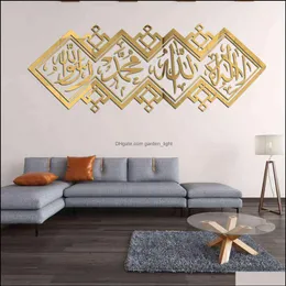 Wall Stickers Home Garden Decorative Islamic Mirror 3D Acrylic Sticker Muslim Mural Living Room Art Decoration Decor 1112 Drop Del231R