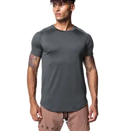 lu Maglietta sportiva da uomo Mens Quick Dry Bodybuilding Tight Top corto da uomo Wrokout manica corta D-1