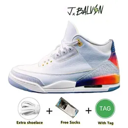 最新のJ Balvin X Jumpman 3 3S High Basketball Shoes Sneaker Jbalvin Multi Color FN0344-901 Men Womens Trainers Outdoor Sports Sneakers Designer Shoe 36-47