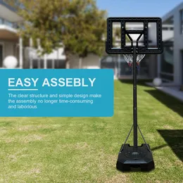 Suporte de cesta de basquete portátil ajustável em altura 6,6 pés - 10 pés com encosto de 44 polegadas e rodas para adultos adolescentes ao ar livre interno
