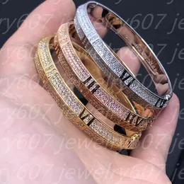 Новые римские цифры Полный алмазный дизайнерский браслет стерлинговые украшения высококачественные аксессуары