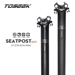 Bike Stems TOSEEK 3K Matte Full Carbon Fiber Bicycle Seatpost Superlight MTB Road Bike Cycling Seat Post Parts 27.230.831.6 x 350400 MM 230606