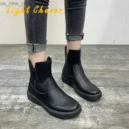 2021 Winter New Ankle Boots 여성을위한 새로운 발목 부츠 두꺼운 바닥 둥근 발가락 캐주얼 여성 부츠 올 매치 보타 페타나 플랫폼 신발 L230518