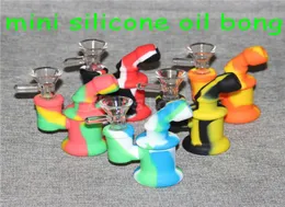 selling mini silicone water pipe bubbler rigs with glass bowl dabber tools silicone dab rig Silicone Hookah Bongs4149372