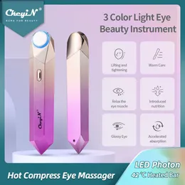 Massager Ckeyin Electric uppvärmd ögonmassager EMS Mikrokraft Dark Circle Eye Bag Remover Hot Compress Facial Skin Drawing Beauty Bar