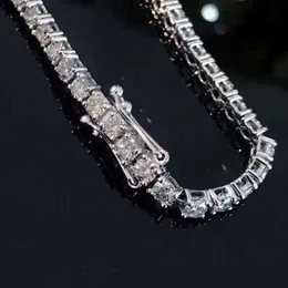 Hip Hop Jewelry 3mm Tennis Chain 925 Silver Women Necklace Diamond Jewelry Iced Out VVS Moissanite Tennis Link Stain Netlace Netclace