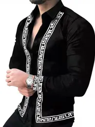 Camicie casual da uomo Camicia da uomo stampata casual a manica lunga sfera sociale abbigliamento classico di lusso moda S3XL 230607