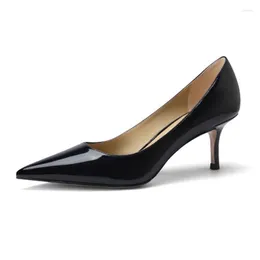 Dress Shoes High Heels Patent Leather Spring Autumn Ladies Stiletto Pointed Toe Temperament Women Pumps Shallow Solid Color