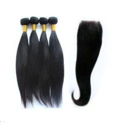 New Star Unprocessed Brazilian Virgin Hair Straight Style 4Bundles With 44 lace closure grade 6A weftclosure9433360