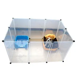 Rampas casa para cães de estimação, cerca de plástico transparente, faça você mesmo, canil multifuncional, casa para cães, gatos, prático, keeper, arquivo de porta de cachorro