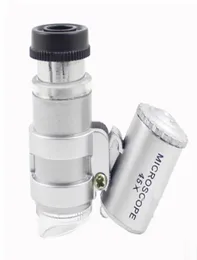 Microscoop 45X Juwelier Vergrootglas Sieraden Loepen Mini Loepen Pocket Microscopen met LED Licht Lederen Pouch Vergrootglas4337806