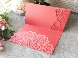 50PCS Hollow Laser Cut Beauiful Flowers Wedding Invitation Card With Colours Pearl Paper For Engagement Invitation Cards Garden Pa1126928