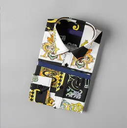Sukienka męska swobodny koszulki luksusowy wysokiej klasy szczupłowa koszulka z długim rękawem Casual Business Clothing Marka M-4xl ###