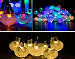 New 30 LEDS Crystal ball 65M Solar Lamp Power LED String Fairy Lights Solar Garlands Garden Christmas Decor LED Strings For Outdo2273625