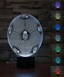 3D Real Madrid 3D Football LED USB Night Light 7 Color Change LED Table Lamp Xmas Toy Gift7908855