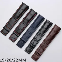 19mm 20mm 22mm leather strap for fit carrera monaco mens watch band black brown blue bracelet without buckle th watch224F