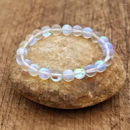 Charmarmband 8mm handgjorda kristallpärlade armband för kvinnor män skapade labradorite pärlmodesmycken