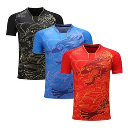 Мужские футболки в китайском драконе настольный теннис рубашка мужские майки бадминтона Ping Pong Спортивная футболка полиэстера сухой крутой массивная футболка с длинным настольным теннисом 230607