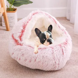 Accessories Dog Bed Round Plush Cat Warm Bed House Soft Long Plush Pet Dog Bed For Small Dogs Cat Nest 2 In 1 Cat Bed Cushion Sleeping Sofa