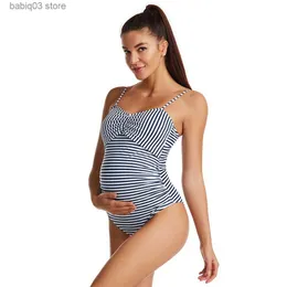 Annelik Yüzme Hamile Mayo Çizgili Plaj Premama Yaz Tek Parça Mayo Kadın Hamile Mayo Kıyafet Hamilelik Maillot de Bain Femme T230607