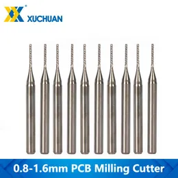 Frees 10st PCB Milling Cutter Set 0,81.3.175mm majs graveringsskärare 3.175mm Shank CNC Router Bit End Mill for PCB Hine
