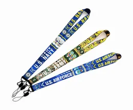 US Army Air Navy mobile phone Keychains Lanyard Neck Strap lanyards Card ID Badge Holder KeyChain Holder Key Rings Accessories G1872625