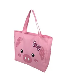 Cute Pig big size school book canva packing bag pink studen hand bagsdeerny mother travel shopping bags 501438cm8019177