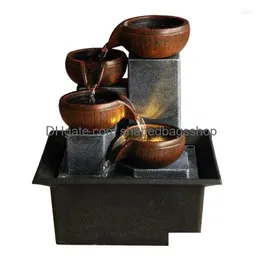 Watering Equipments Tabletop Fountain Ornaments Home Gardening Decoration Rockery Water Crafts Gifts Desktop Decorations Eu Plug Dro Dhysg