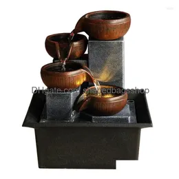 Equipamentos de rega Fonte de mesa Enfeites para casa Decoração de jardinagem Rockery Artesanato de água Presentes Decorações de mesa Eu Plug Dro Dhysg