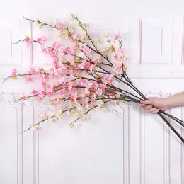 Fiori decorativi 109 cm Fiore di ciliegio artificiale Ramo lungo Seta Decorazione della festa nuziale Casa Camera da letto Giardino Vaso fai da te Decorazioni floreali finte
