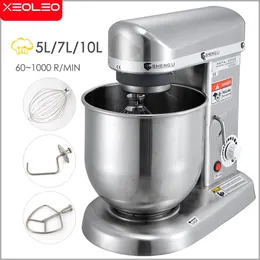 Mixers XEOLEO Electric Planetary Stand Mixer 5/7/10L Stainless Steel Food Mixer With Dough Hook Flat Beater Kitchen Chef Machine