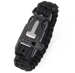 New 4 in 1 multifunction parachute cord survival bracelet with survival whistle knife blade cord paracord emergency bracelets EDC 7485119