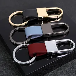 Key Rings Fashion Leather Keychains Metal Chains Cute Car Keyring Holder Charm Bag Gifts For Women Men Accessories Handmade 230606
