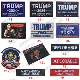 9 * 6 cm Donald Trump 2024 Parches bordados Arte Artesanía Insignia Parche Emblemas Brazaletes tácticos Ropa Accesoriosb Parches