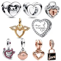 2023 neue 925 Sterling Silber Liebe geformt Valentinstag Geschenk LOVE Charm Perlen passen Original Pandora Armband Frauen Schmuck Geschenk DIY