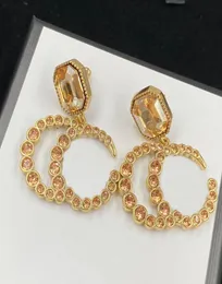 Fashion Designer Stud Earrings Women Fashion Brand Earrings Inlaid Crystal Rhinestone Earrings Wedding Jewelry7333218