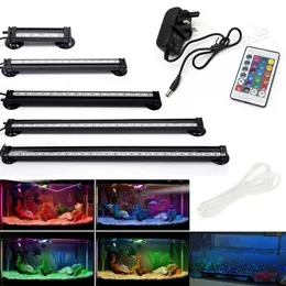 Lightings UK US EU Plug Aquarium Lighting 5050 RGB LED Fish Tank Oxygenation Air Bubble Light Underwater Submersible Lamp Waterproof