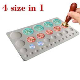 Pads Multisize in one silicone pad Wax Seal Stamp Mold Silicone Pad Mat Wax Sealing Mat Auxiliary Tool