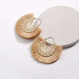 Dangle Earrings 도매 6 쌍의 로트 패션 여성의 기하학적 선조 컷 아웃 v 디스크 모양 팬 문장 보석