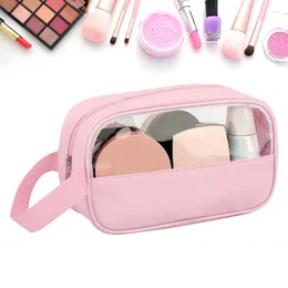 Storage Bags Cosmetic Bag Stitching Portable Travel Waterproof Cosmetics Brushes Toiletry Pouch For Women Girls
