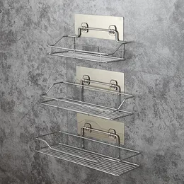 Organisation rostfritt stål förvaringsställ hyllan punchfree kök toalett vägg hängande badrum arrangör tillbehör hörhylla dränering set