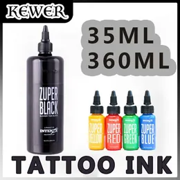 잉크 kewer 문신 잉크 35ml 360ml 보안 및 영속성 검은 색 안료 잉크 전문 미용 문신 바디 페인팅 아트