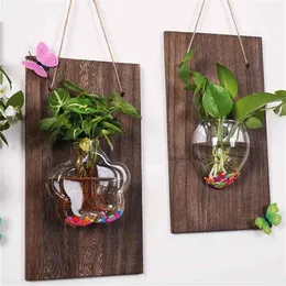 Wall-mounted Glass Vases Wall Hanging Plant Hydroponic Landscape DIY Bottle for Home Garden Decoration-30 2106102747