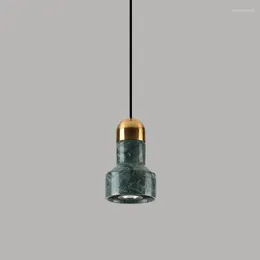 Pendant Lamps Nordic Fashion Creative Personality Marble Electroplating Small Droplight Restaurant Bar Bedroom Study Terrazzo Pendent Lamp