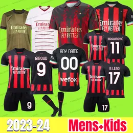 23 24 IBRAHIMOVIC KOCHE Soccer Jerseys special-edition 4th 2023 2024 GIROUD TONALI THEO R.LEAO ROMAGNOLI BRAHIM S.CASTILLEJO SAELEMAEKERS Men Kids Kits with socks 11 9