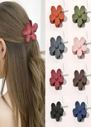 Autumn Small Flower Shaped Hair Clips for Women Plastic Hairpins Hair Accessories for Kids Frosted Crab Hair Claw Clip Barrette7319141