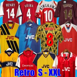Retro Arsenal Soccer Jersey Highbury Home Football Shirt Pires Henry Reyes 02 03 05 06 98 99 Bergkamp 94 95 Van Persie 96 97 Galla 86 87 89 Wright